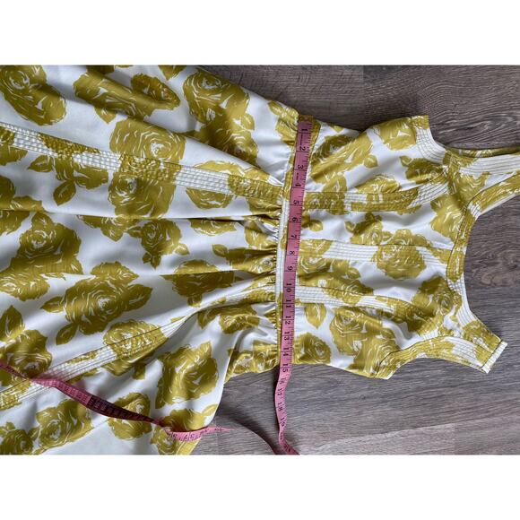 eShakti Women's Floral Dress Size MediumChartreuse Sleeveless Knee Length - Picture 8 of 9